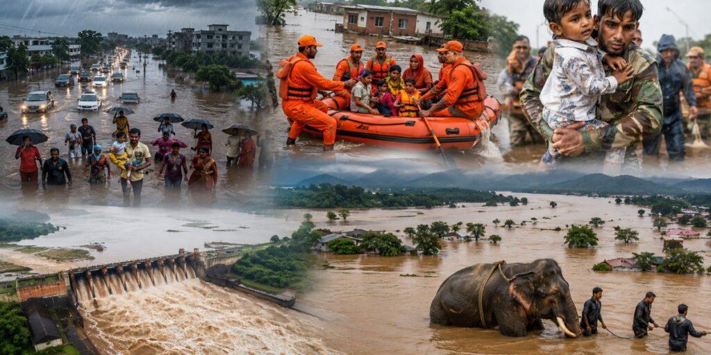 gujrat assam flood